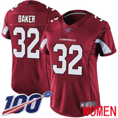 Arizona Cardinals Limited Red Women Budda Baker Home Jersey NFL Football #32 100th Season Vapor Untouchable